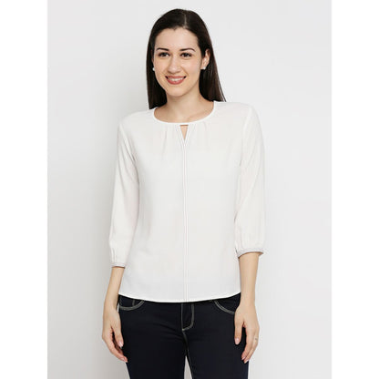 Mantra white solid key hole top