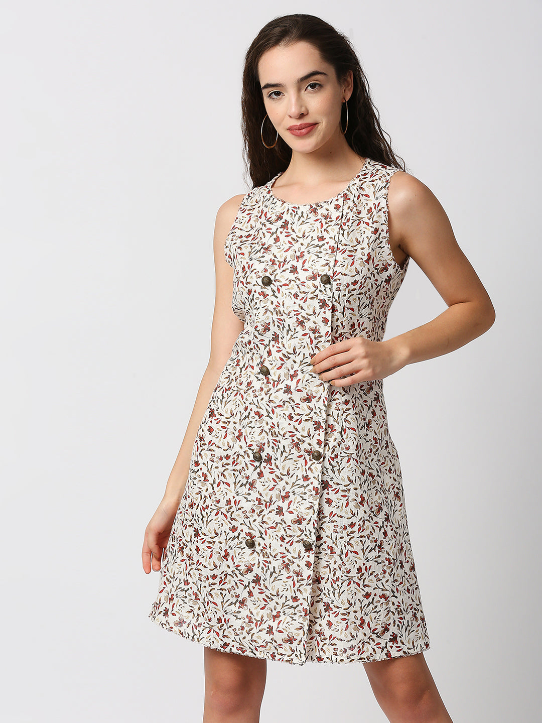Mantra sleevless double breasted dress