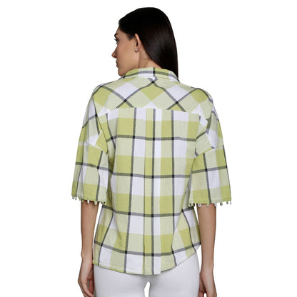 Mantra green cotton Asymmetrical Shirt