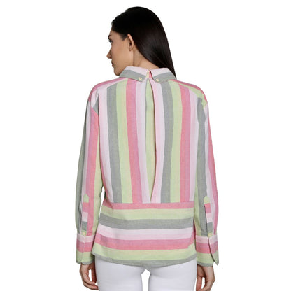 Mantra pink stripe Cotton Boxy shirt