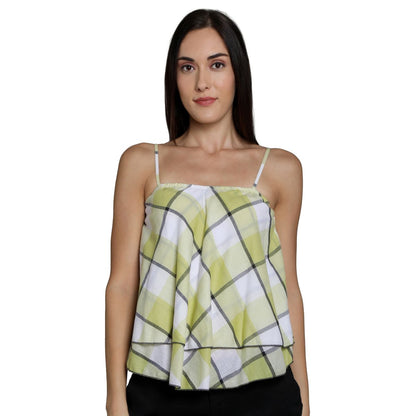 Mantra Green cotton printed Crop top