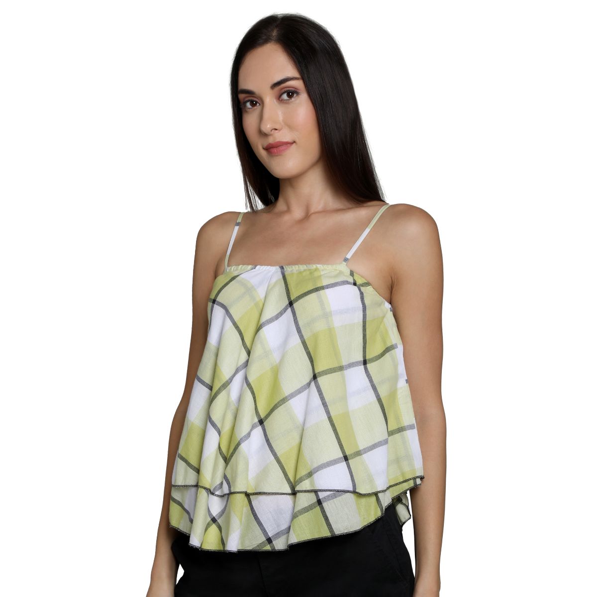 Mantra Green cotton printed Crop top