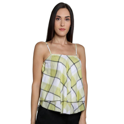 Mantra Green cotton printed Crop top