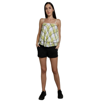 Mantra Green cotton printed Crop top