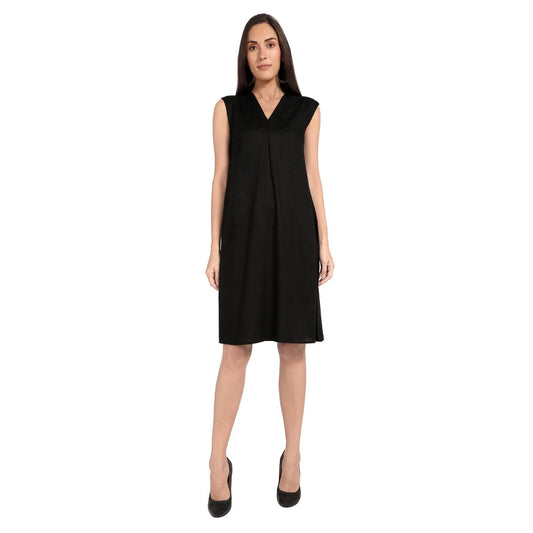 Mantra black solid A-line dress