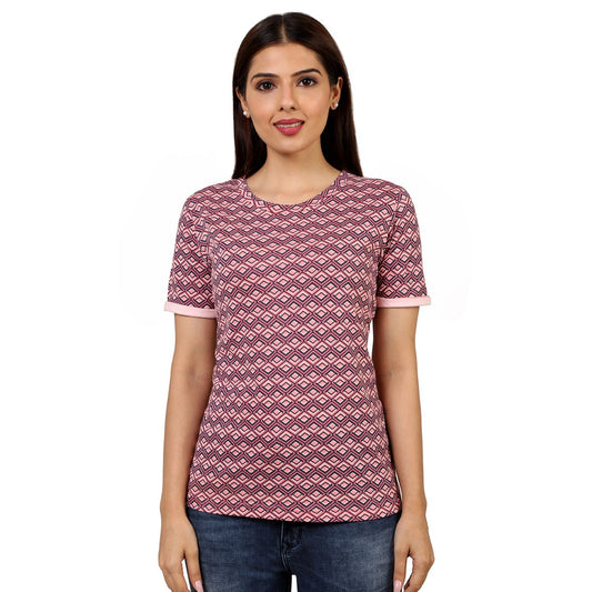 Mantra pink Basic rolled up T-Shirt