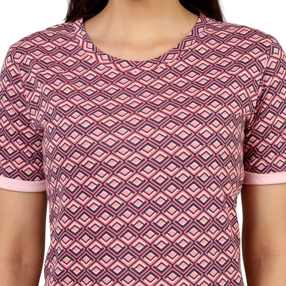 Mantra pink Basic rolled up T-Shirt