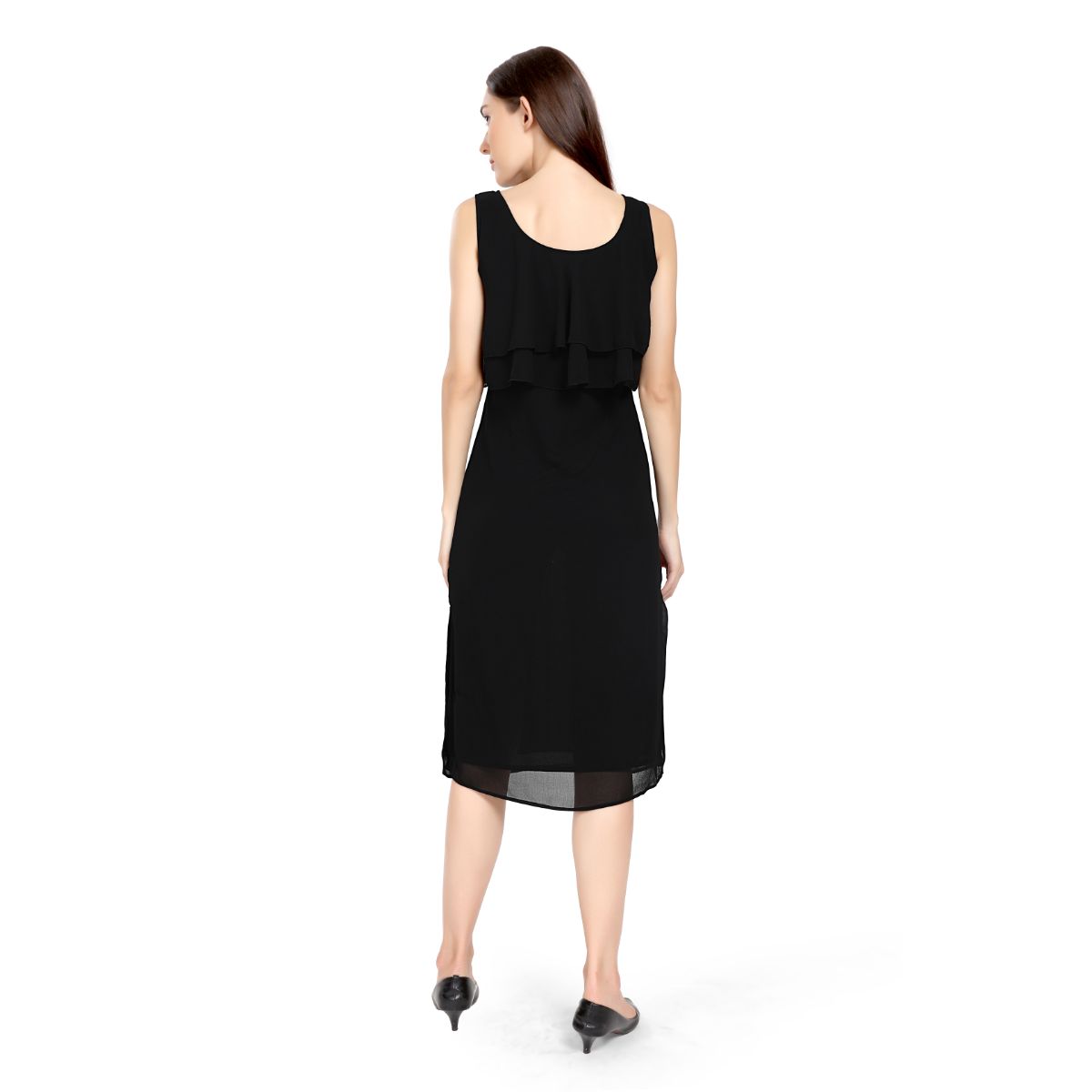 Mantra Black georgette  layered dress