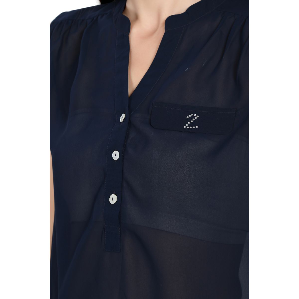Mantra Navy Blue Basic sleeveless top