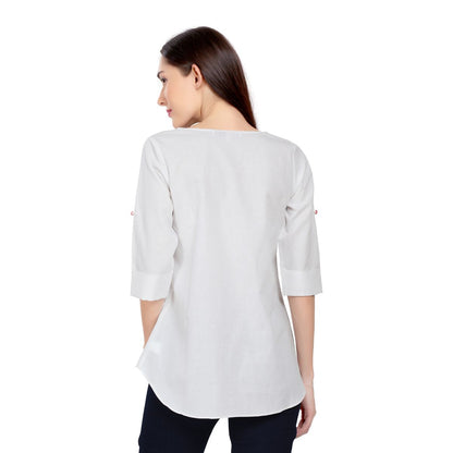 Mantra White Pin tucked  Top