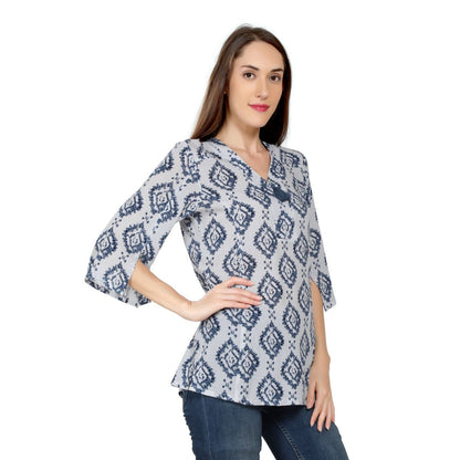 Mantra White  Basic printed Top