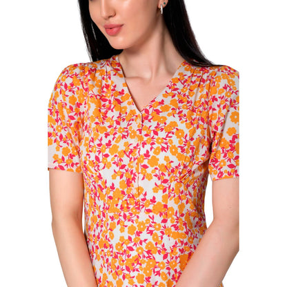 Mantra yellow printed A-line summer dress