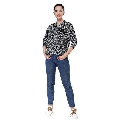 Mantra black animal printed shirt