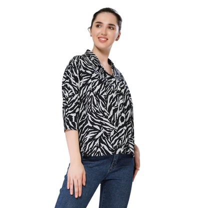 Mantra black animal printed shirt