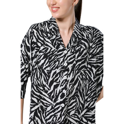 Mantra black animal printed shirt