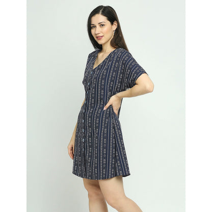 Mantra blue printed shirt dress