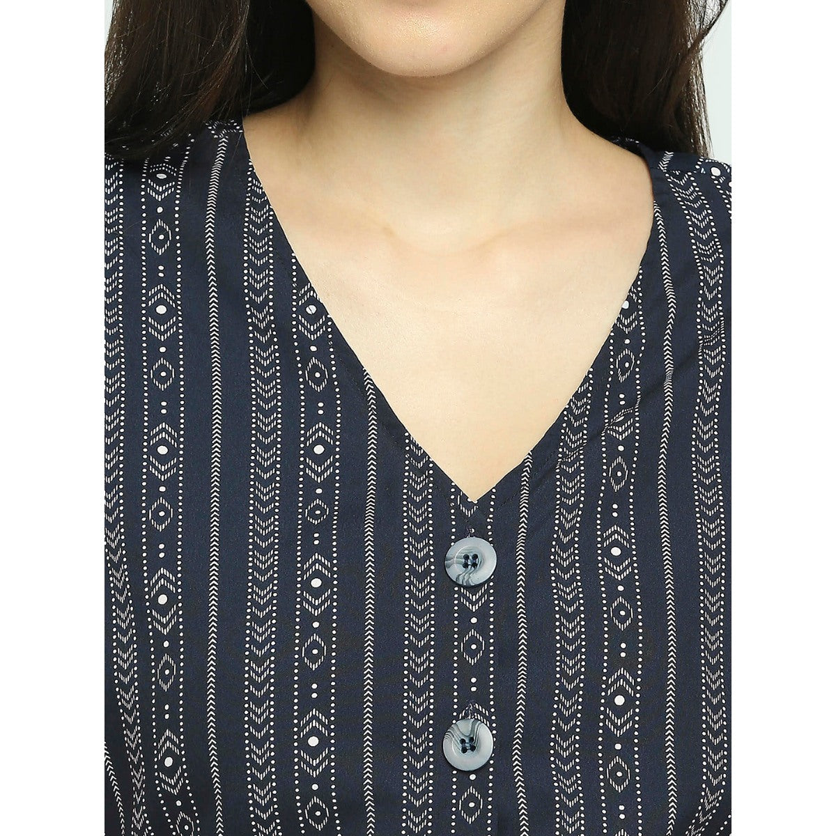 Mantra blue printed shirt dress