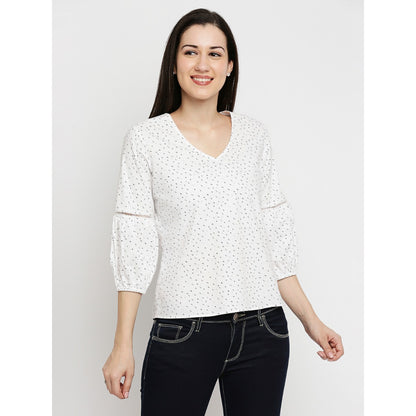 Mantra white bishop sleeves top