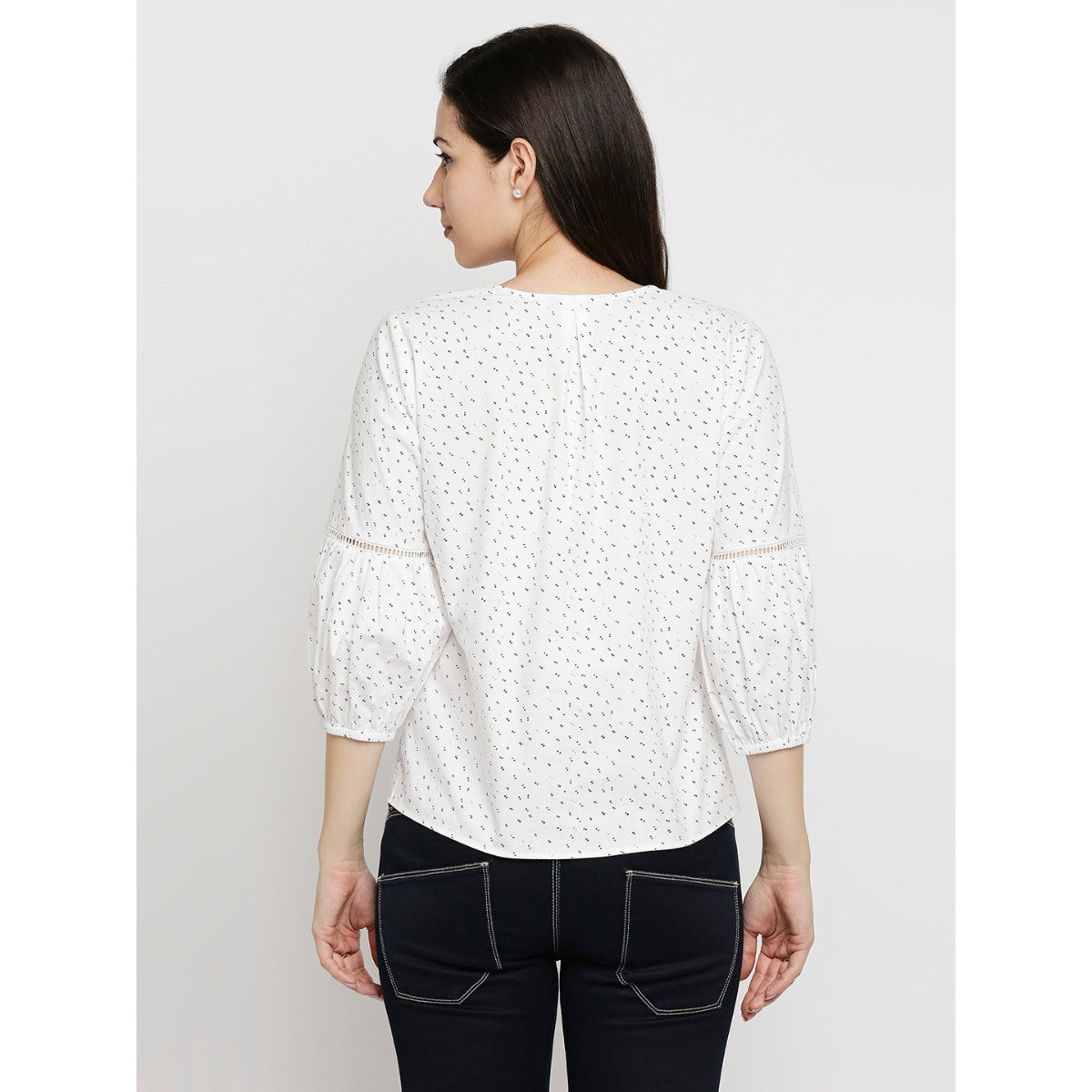 Mantra white bishop sleeves top