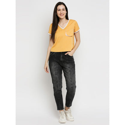 Mantra yellow front pocket top