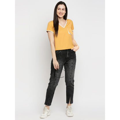 Mantra yellow front pocket top