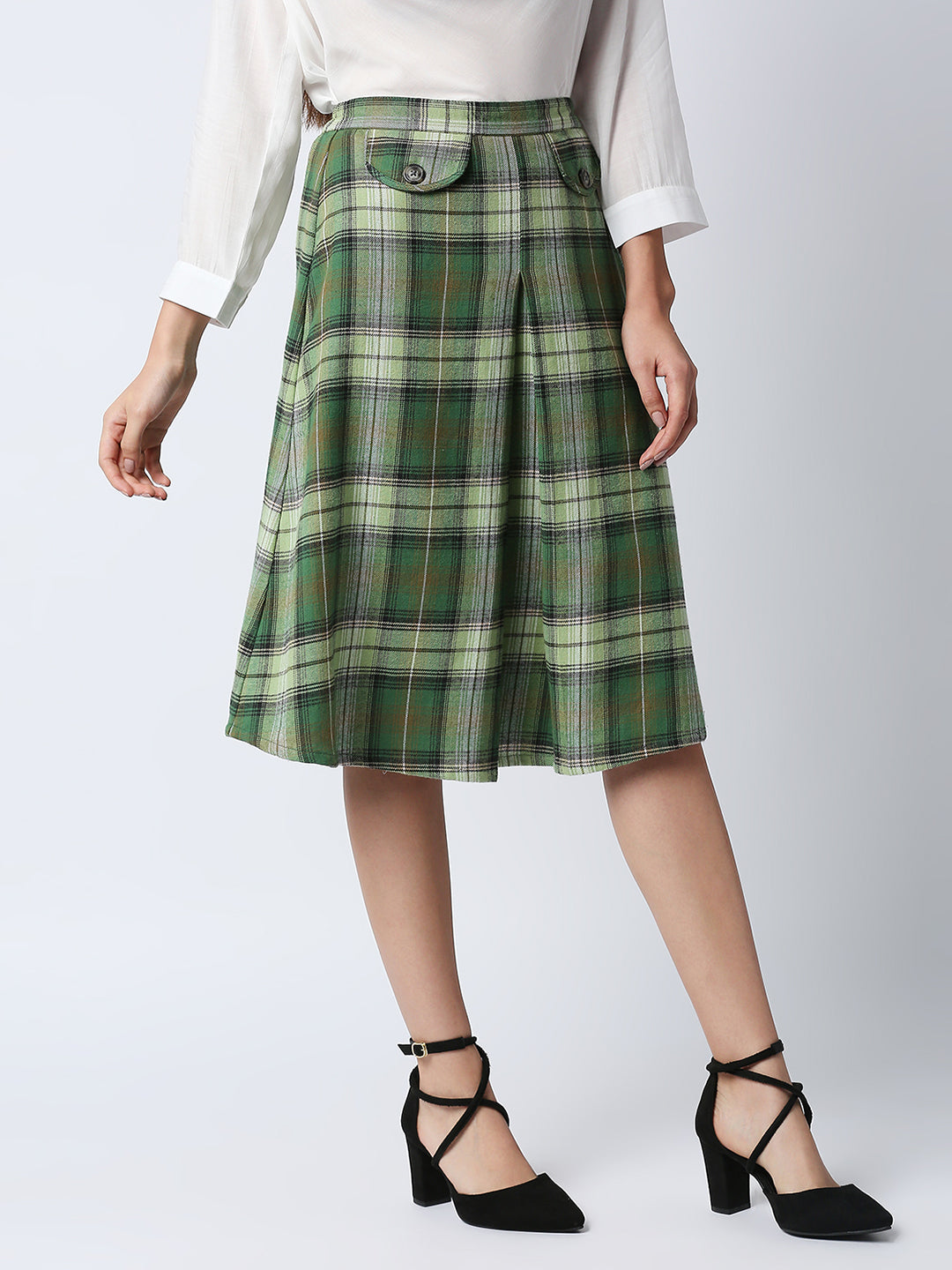Mantra checkered  A-line skirt