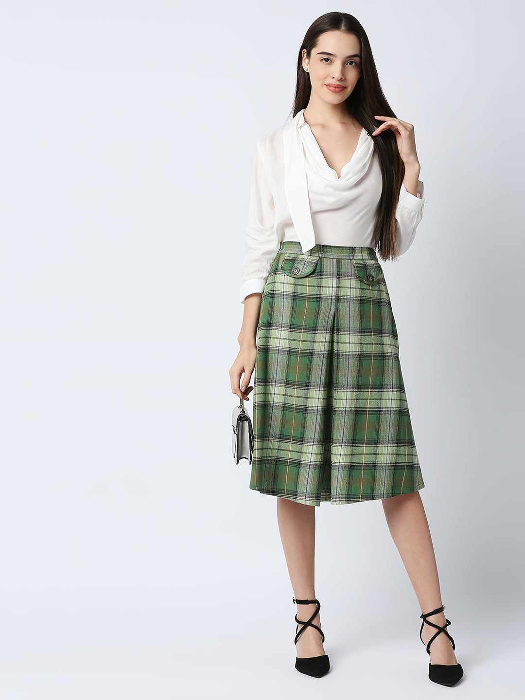Mantra checkered  A-line skirt