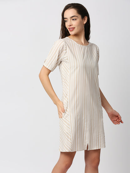 Mantra striped  A-line dress