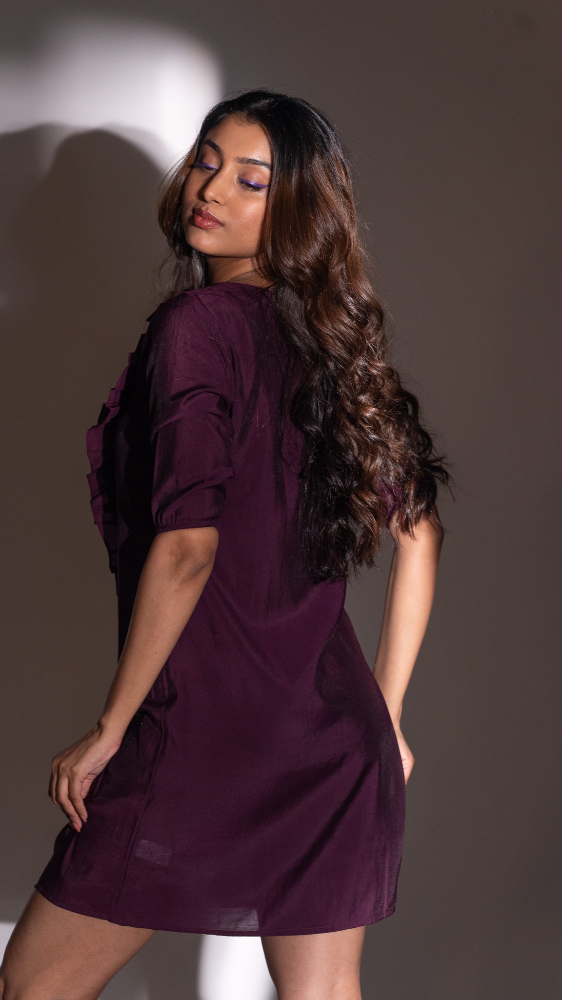 Mantra Purple Solid Short dress