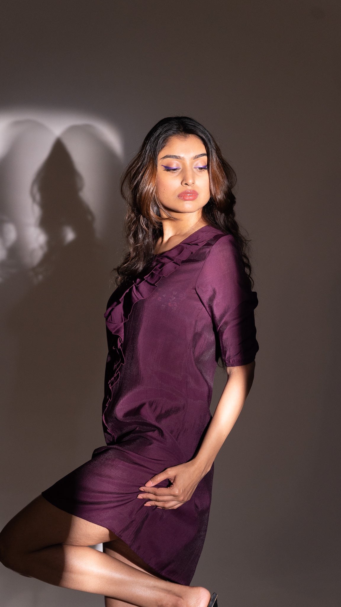 Mantra Purple Solid Short dress