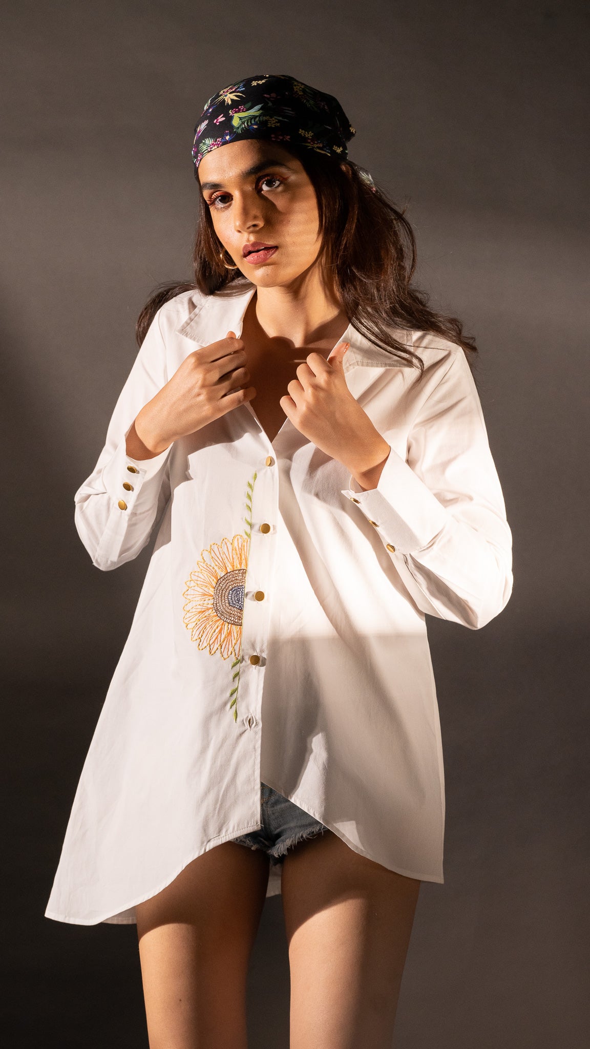 Mantra White embroidred Long shirt