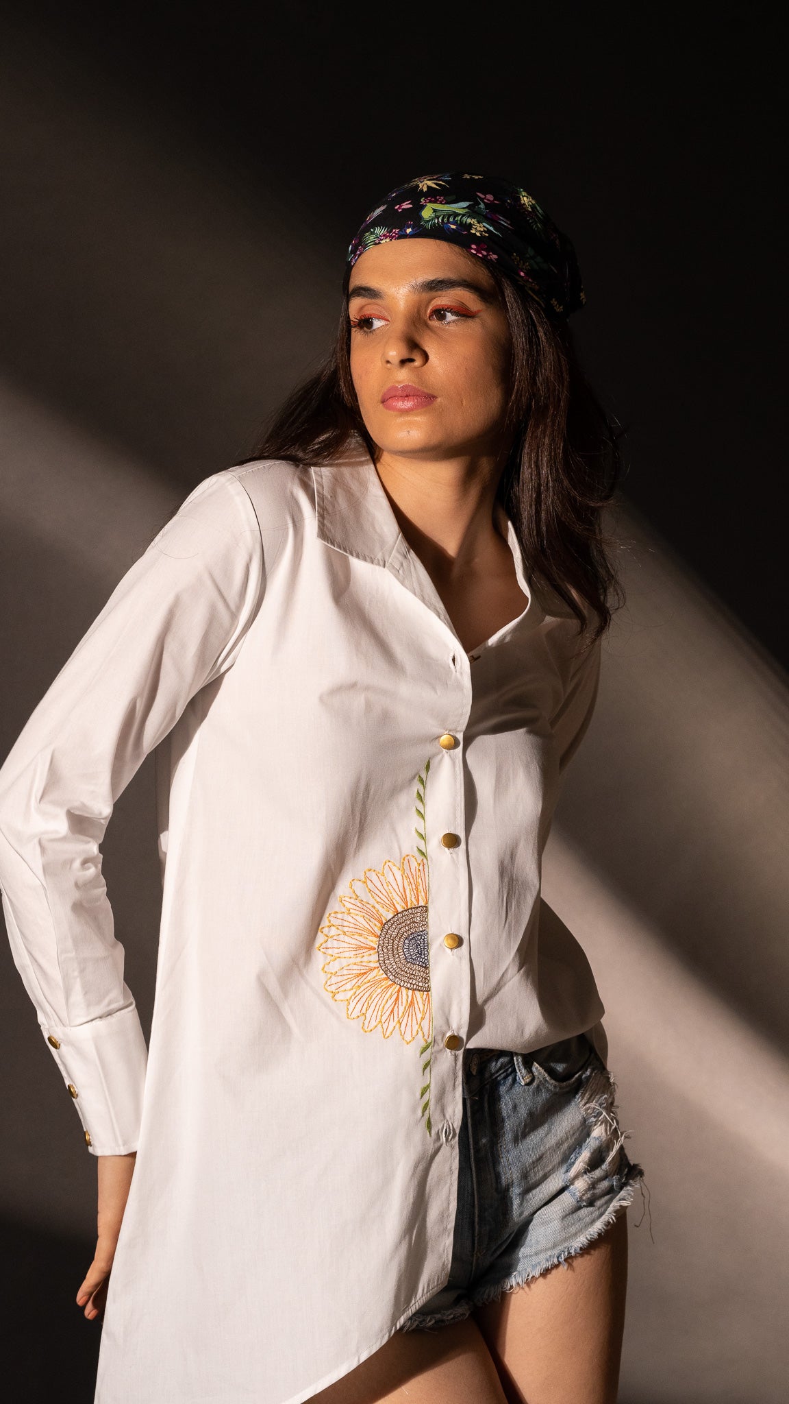 Mantra White embroidred Long shirt